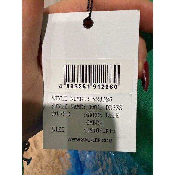 Sau Lee Jewel Dress in Green Blue Ombre - Picture 11 of 11